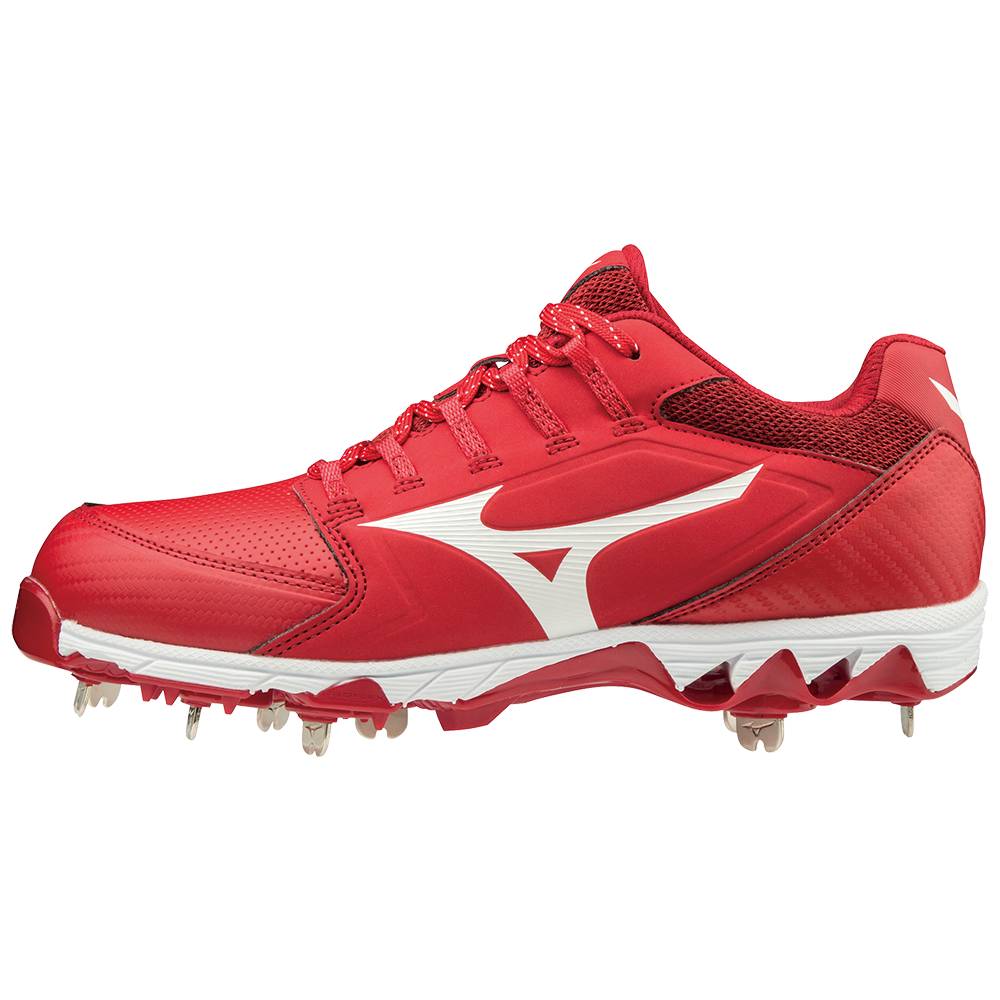 Mizuno 9-Spike Swift 6 Rövidszárú Metal Női Softball Cipő Piros/Fehér QOK837601